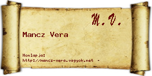 Mancz Vera névjegykártya
